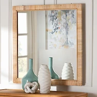 Natural Rattan Square Wall Mirror