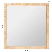 Natural Rattan Square Wall Mirror