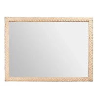 Sun Bleached Braided Rattan Wall Mirror