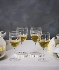 Mingle Etched Wine Glasses, Set of 4