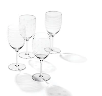 Mingle Etched Wine Glasses, Set of 4