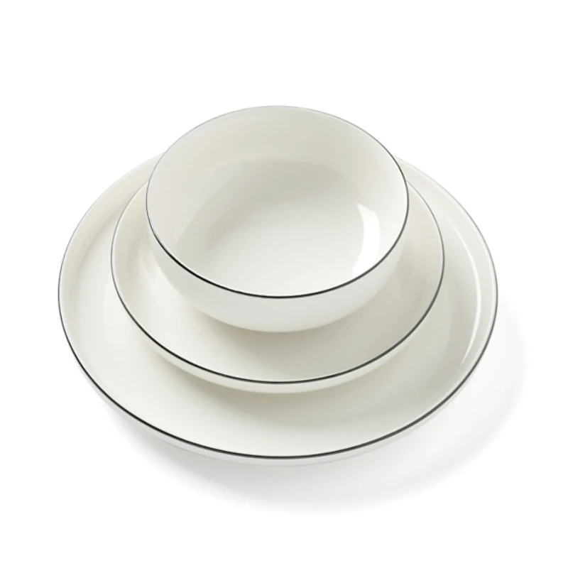 24 Seven Black Rim 12-pc. Dinnerware Set