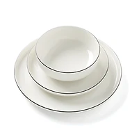 24 Seven Black Rim 12-pc. Dinnerware Set