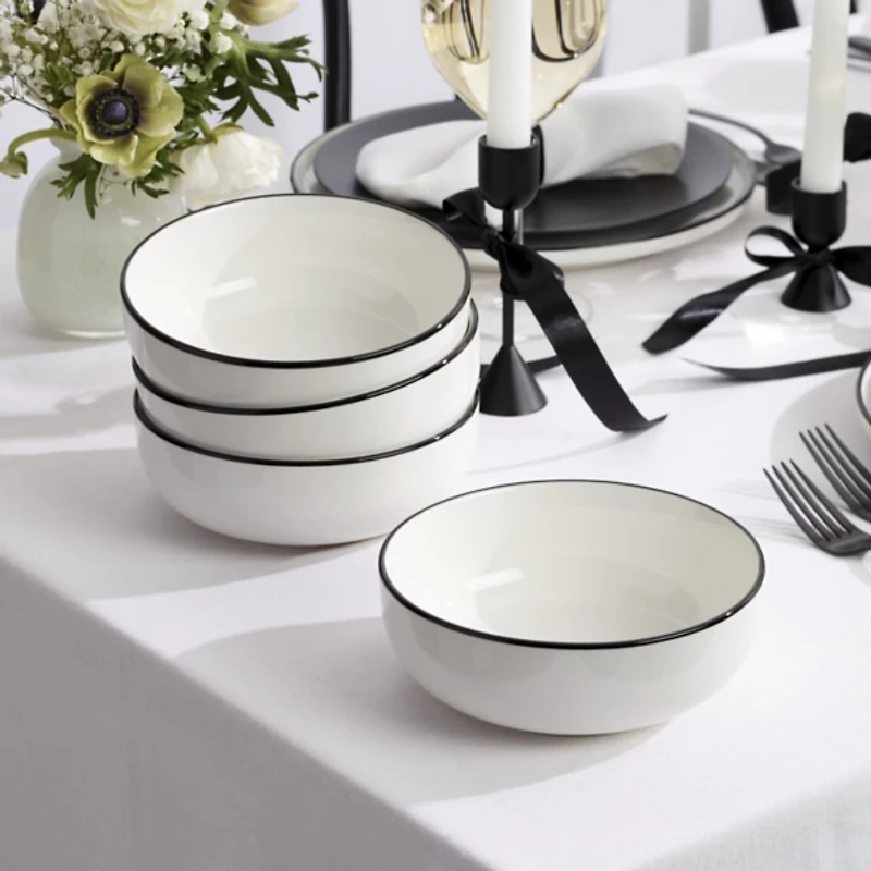 24 Seven Black Rim 12-pc. Dinnerware Set