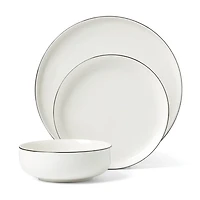 24 Seven Black Rim 12-pc. Dinnerware Set