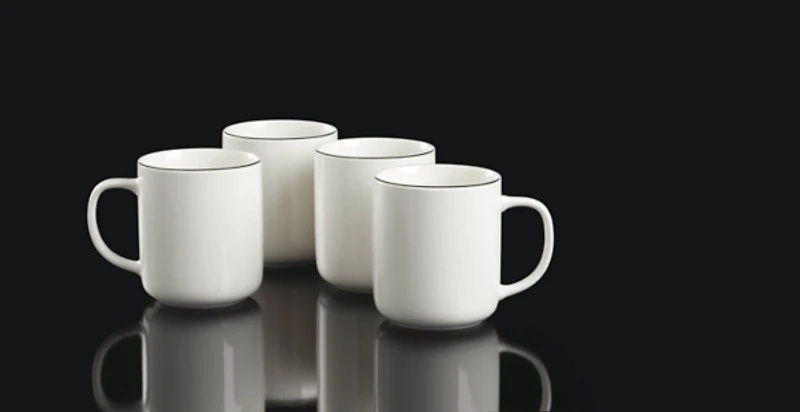 24 Seven Black Rim 4-pc. Mug Set