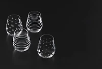 Mingle Etched Stemless Wine Glasses, Set of 4