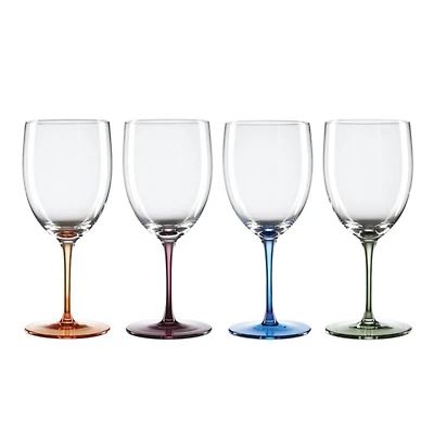 Multicolor Bottoms Up Wine Glasses, Set of 4