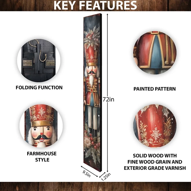 Holly Nutcracker Solider Porch Board