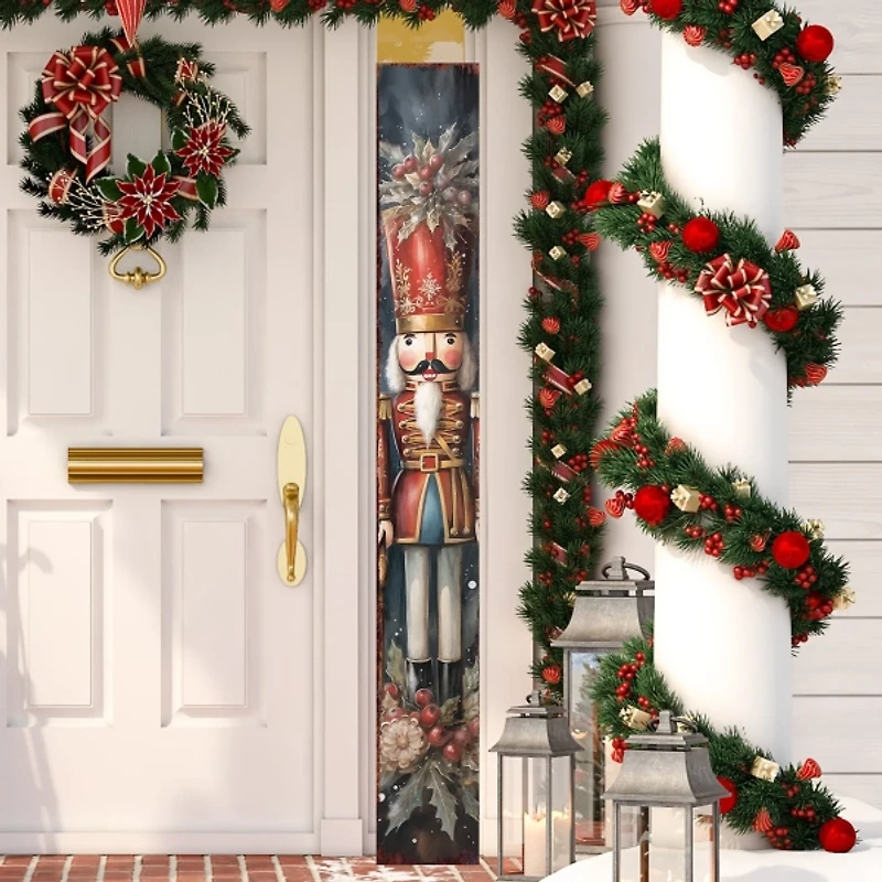 Holly Nutcracker Solider Porch Board