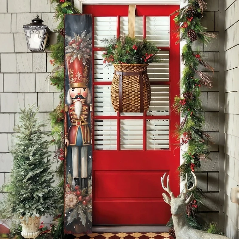 Holly Nutcracker Solider Porch Board