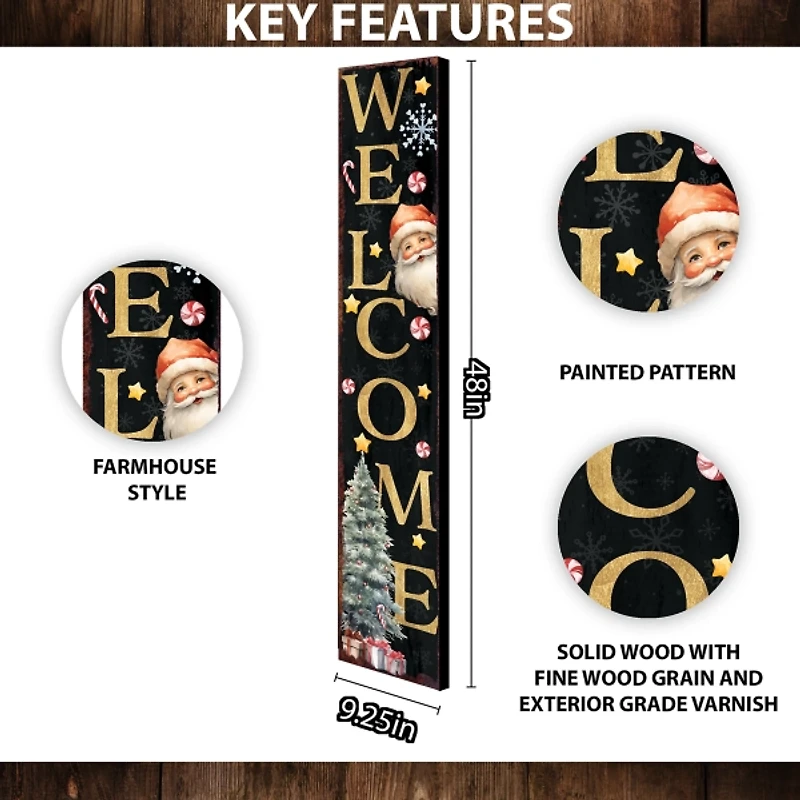 Welcome Santa Christmas Porch Board, 48 in.