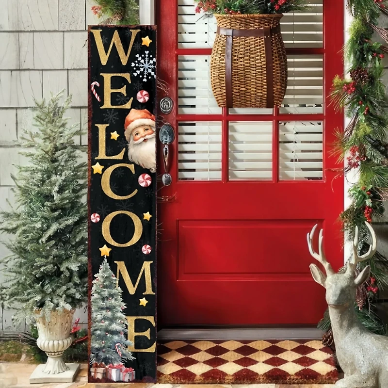 Welcome Santa Christmas Porch Board, 48 in.