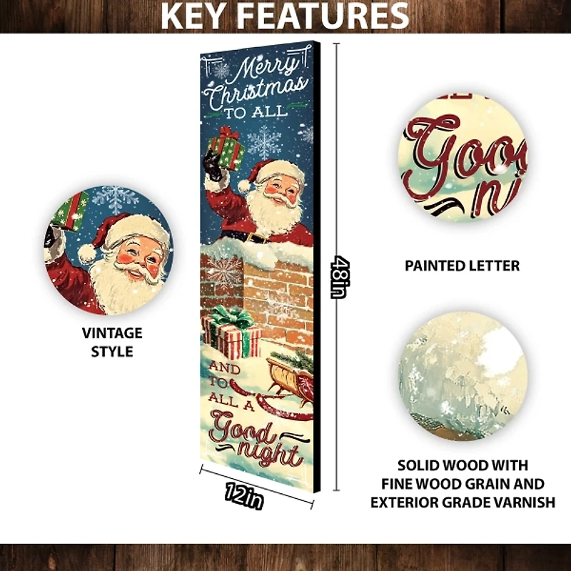 Nostalgic Santa Christmas Porch Board