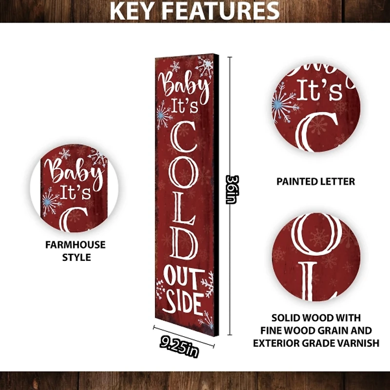 Baby It's Cold Outside Christmas Porch Board