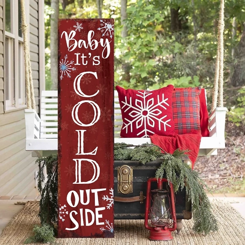 Baby It's Cold Outside Christmas Porch Board