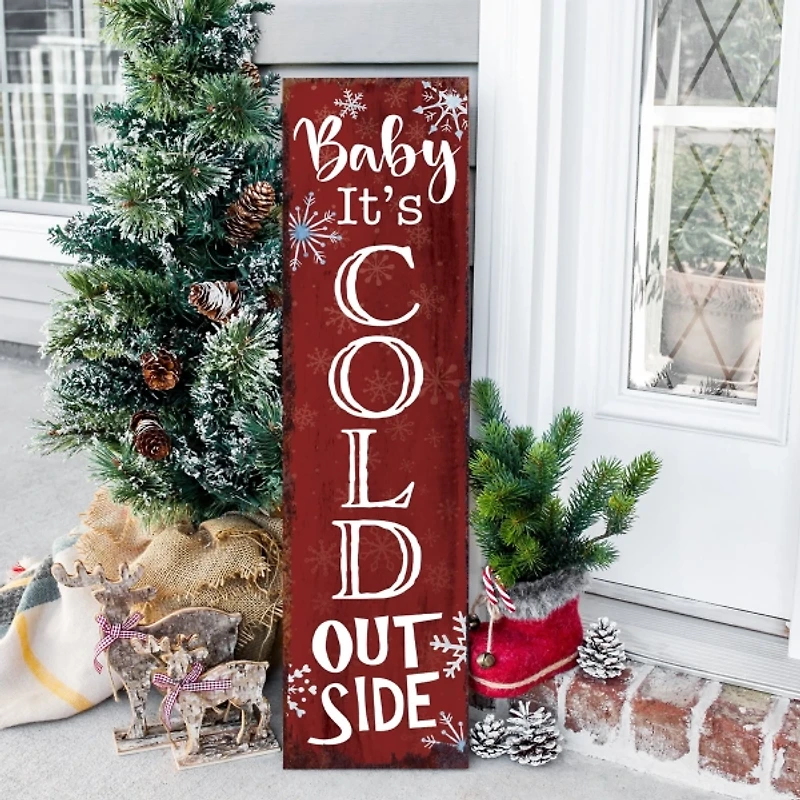 Baby It's Cold Outside Christmas Porch Board