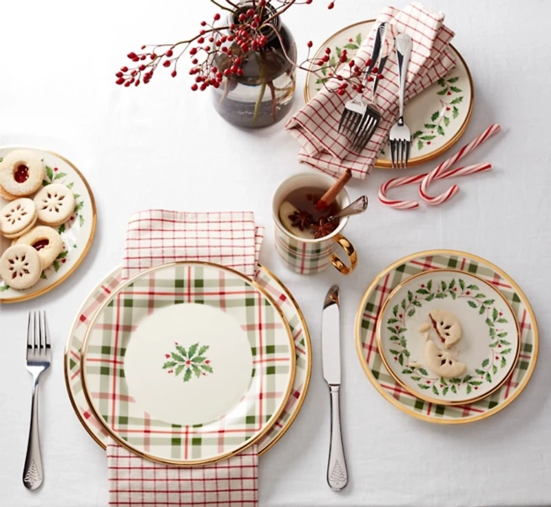 Lenox Holiday Plaid Mugs, Set of 4