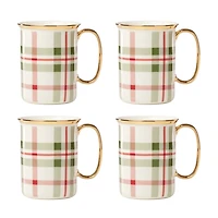 Lenox Holiday Plaid Mugs, Set of 4