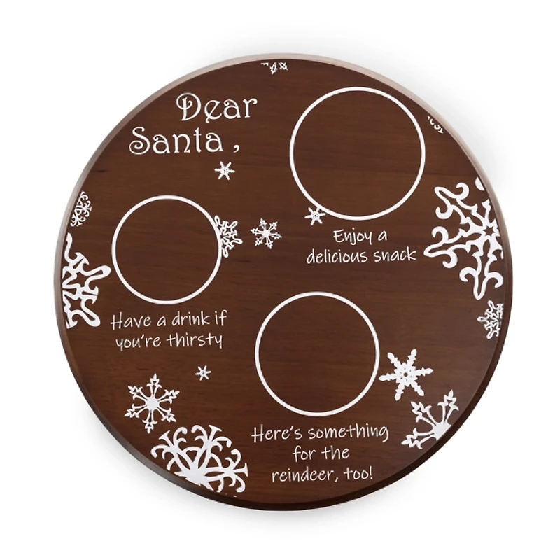Stained Parawood Dear Santa Serving Tray