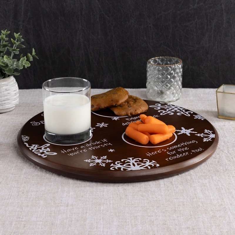 Stained Parawood Dear Santa Serving Tray