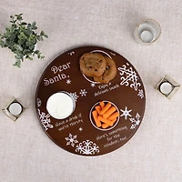 Stained Parawood Dear Santa Serving Tray
