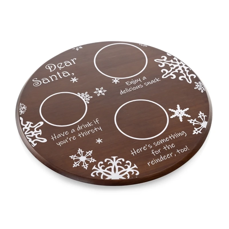 Stained Parawood Dear Santa Serving Tray