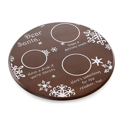 Stained Parawood Dear Santa Serving Tray