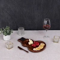 Stained Parawood Snowman Serving Tray with Knife