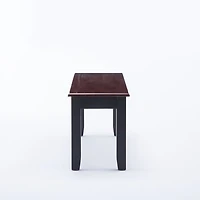 Cherry & Black Wood Blooming Dining Bench