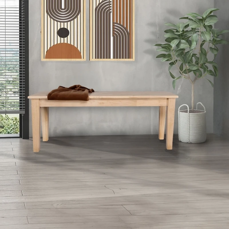 Blonde Oak Wood Shaker Dining Bench