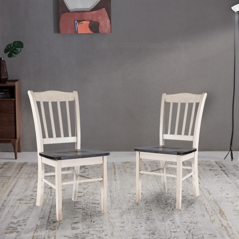 Black and White Shaker Dining Chairs, Set of 2