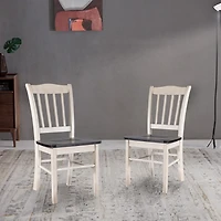 Black and White Shaker Dining Chairs, Set of 2