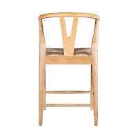 Natural Wood Wishbone Counter Stool