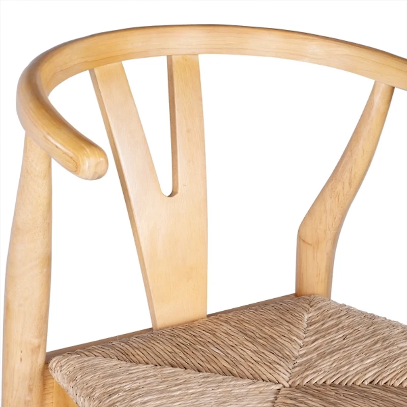 Natural Wood Wishbone Counter Stool