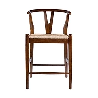 Walnut Wood Wishbone Counter Stool