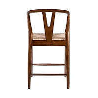 Walnut Wood Wishbone Counter Stool