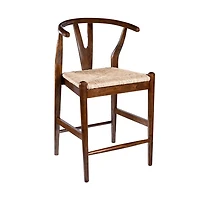 Walnut Wood Wishbone Counter Stool