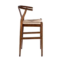 Walnut Wood Wishbone Bar Stool