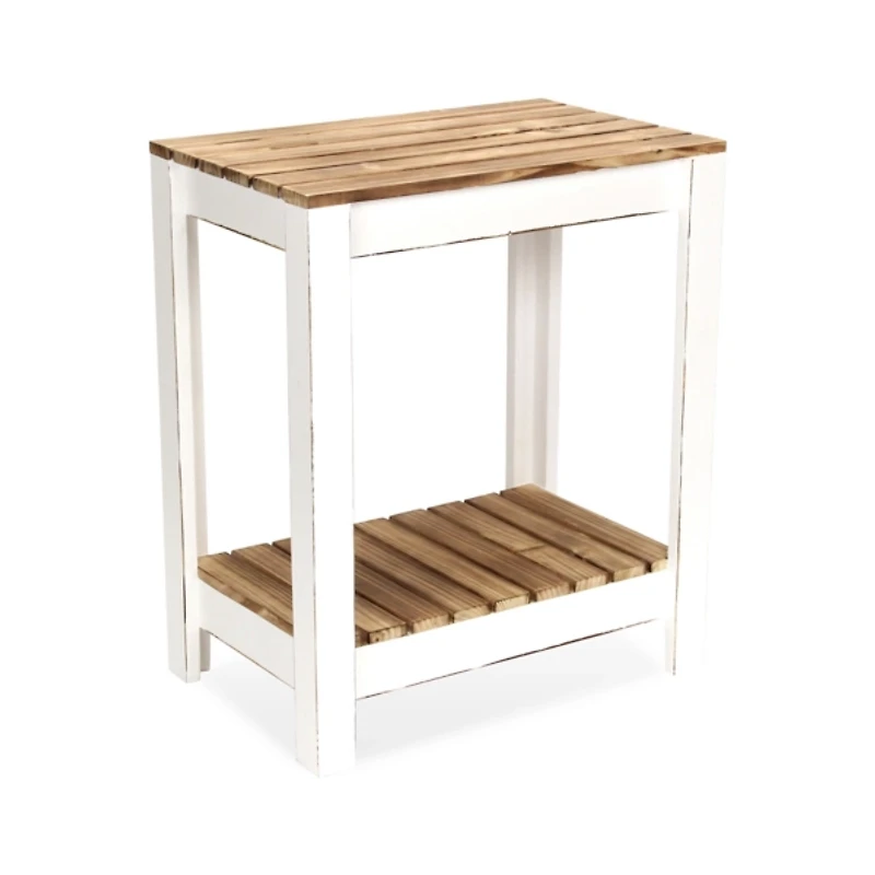 Brown and White Cedarfield Accent Table