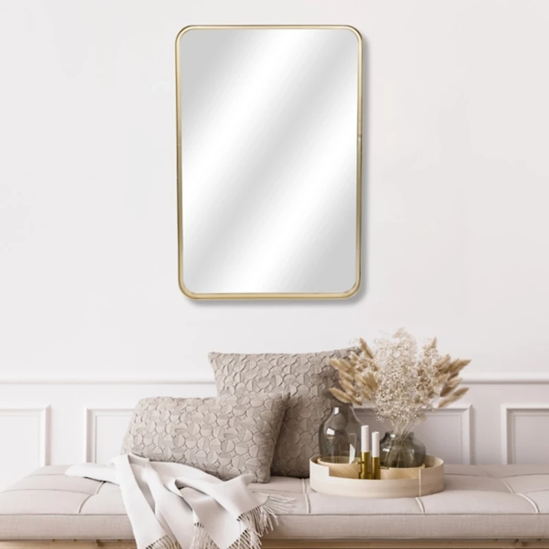 Gold Nuvelle Curved Rectangle Wall Mirror
