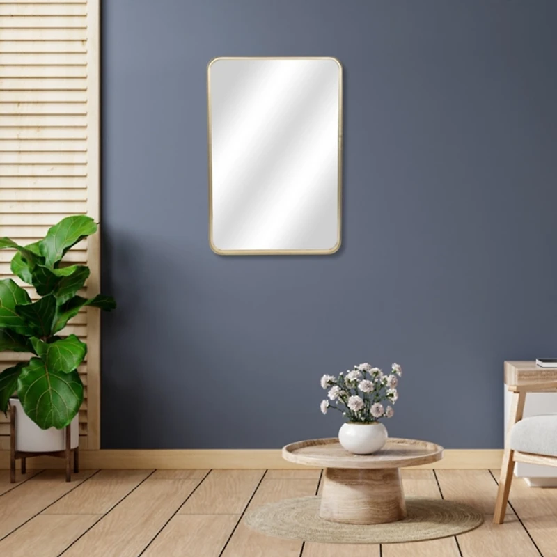 Gold Nuvelle Curved Rectangle Wall Mirror