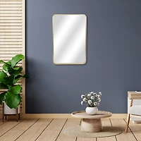 Gold Nuvelle Curved Rectangle Wall Mirror