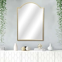 Gold Nuvelle Studded Metal Arch Top Wall Mirror