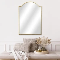 Gold Nuvelle Studded Metal Arch Top Wall Mirror