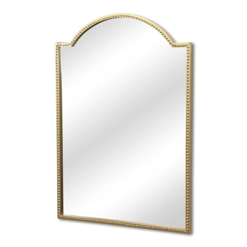 Gold Nuvelle Studded Metal Arch Top Wall Mirror