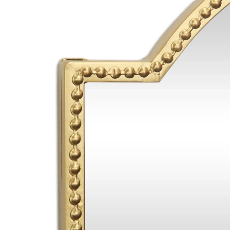 Gold Nuvelle Studded Metal Arch Top Wall Mirror