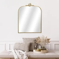 Gold Nuvelle Art Deco Metal Arch Wall Mirror