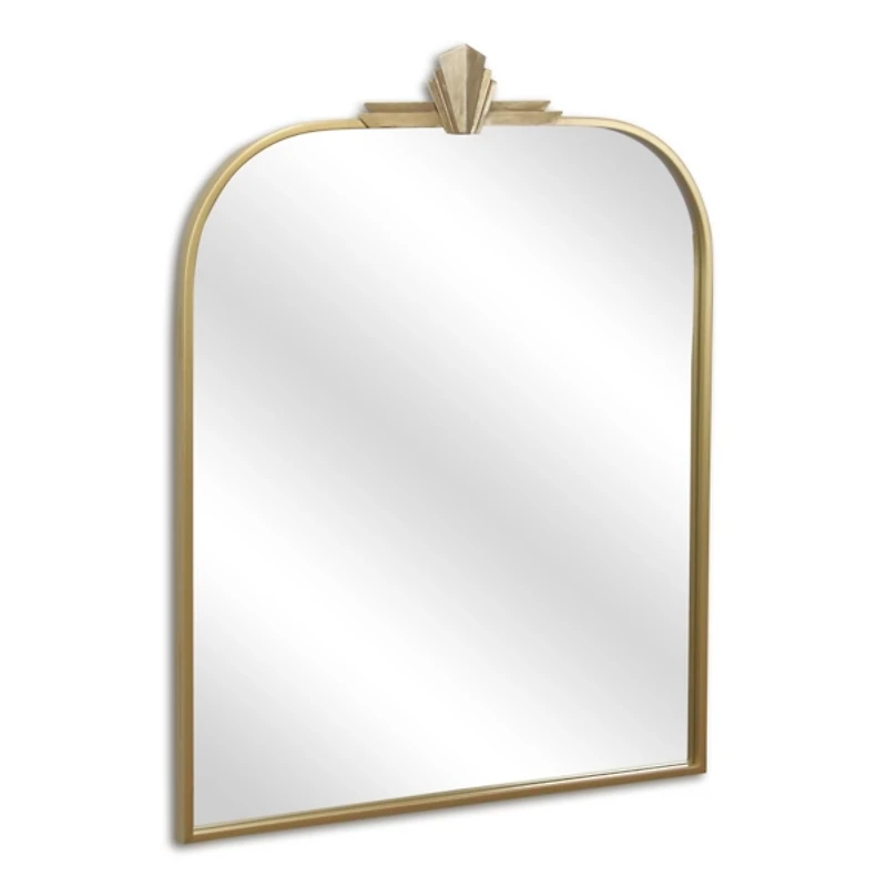 Gold Nuvelle Art Deco Metal Arch Wall Mirror