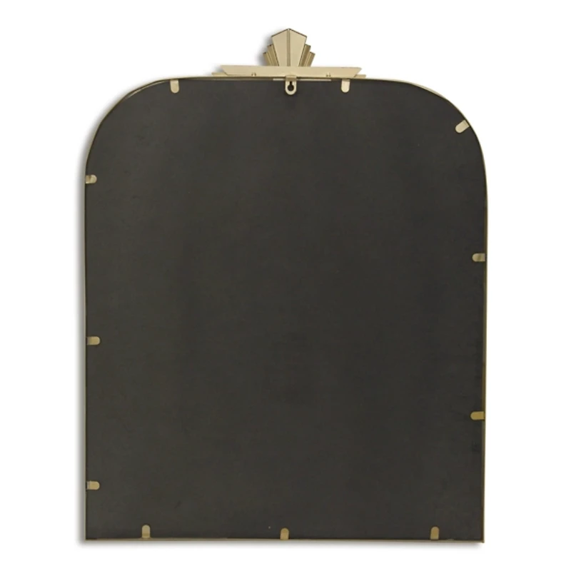 Gold Nuvelle Art Deco Metal Arch Wall Mirror
